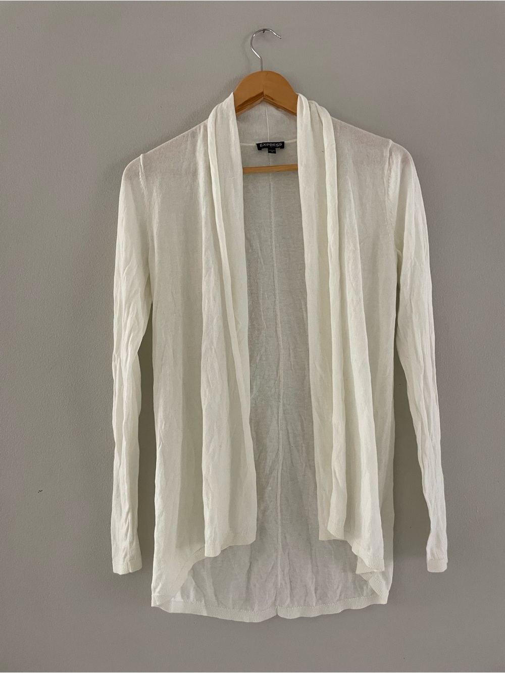 Express White Open-Front Lightweight Cardigan